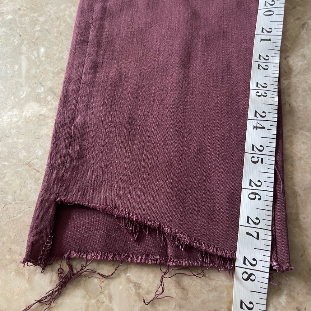 MOTHER Straight Leg Jeans in Burgundy - Picture 11 of 14